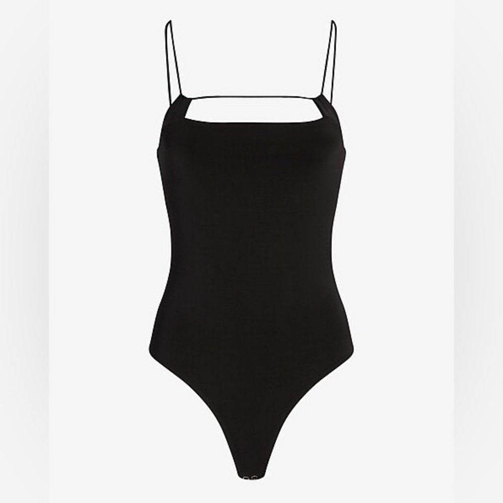 Body Contour Compression Silky Strappy Front Thong Bodysuit